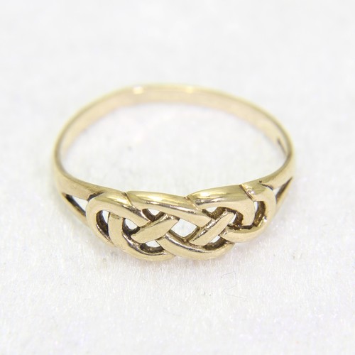 9ct Gold Celtic Knot Ring Size 9 3/4 - T - Picture 4 of 8