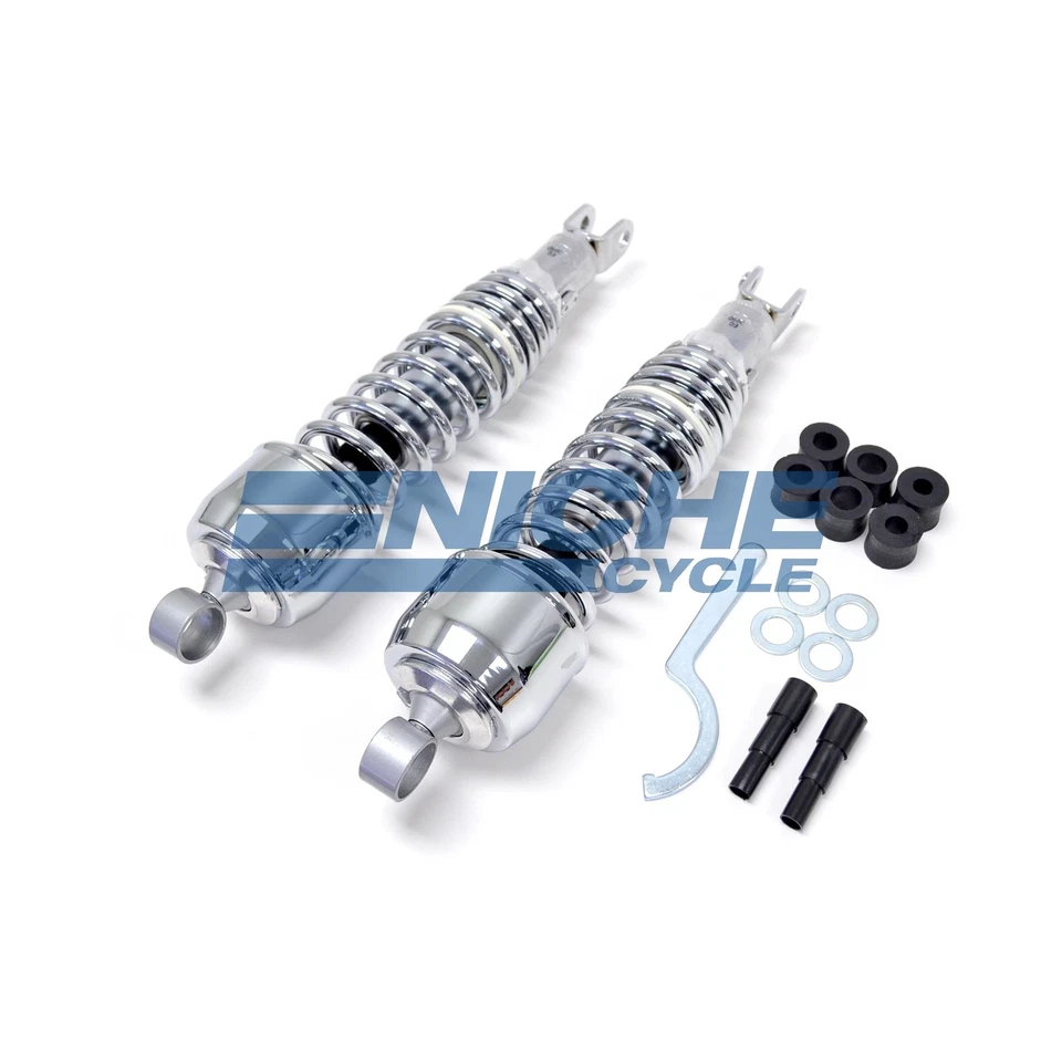 Amortiguadores traseros cromados ojo/horvija honda cm400 a/c/e/t 79-81 340 mm Foto 2 de 3