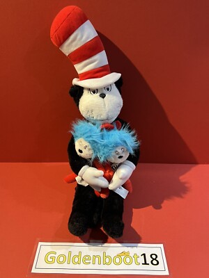 UNIVERSAL STUDIOS DR SEUSS 24'' KATZE IM HUT DING 1 & DING 2 PLÜSCHTIER WEICHSPIELZEUG