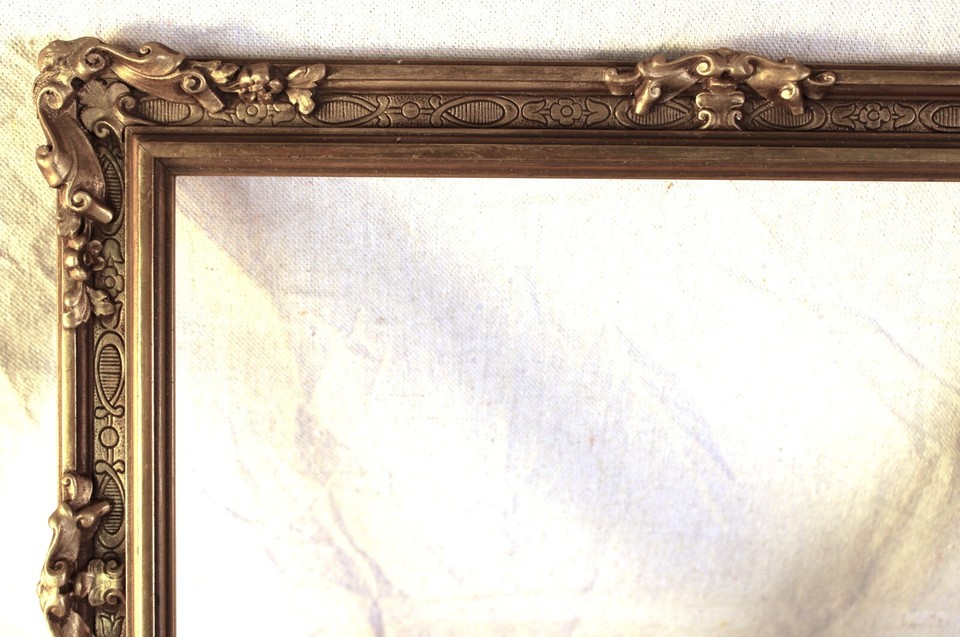 ANTIQUE FITS 15 X 25 ORNATE WOOD PICTURE FRAME FINE ART VICTORIAN GOLD