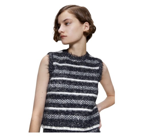 Zara Faux Fur Top Sweater Vest Womens L 