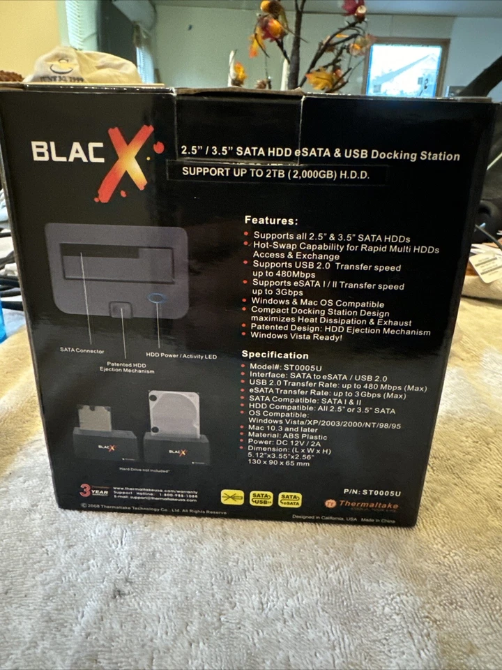 New Thermaltake BlacX 2.5”/3.5” SATA External Hard Drive USB Docking Station - Image 3 of 4