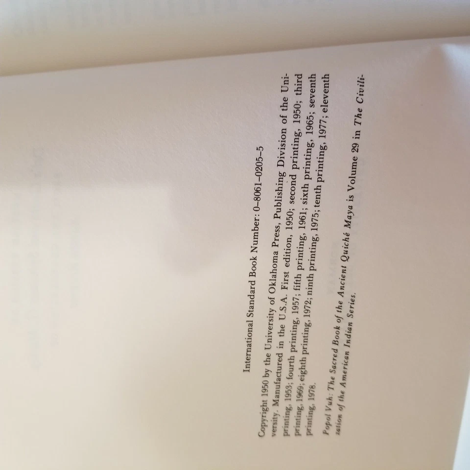 POPOL VUH The Sacred Book of the ancient Quiche  Maya R.G. Morley DJ/HC 1965  - Image 4 of 4