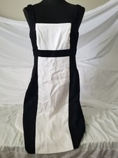 Lauren Ralph Lauren Slimming Two Tone Black & White Sleeveless Cotton Dress Sz 8