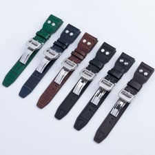 21mm 22mm Leather Strap Watch Band Fits IWC Pilot  s Watch Top GUN Series