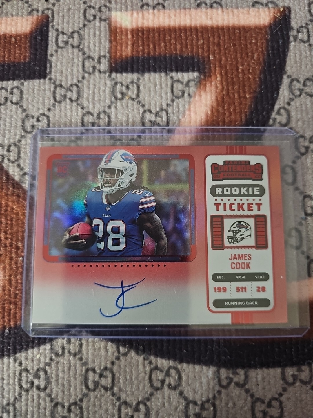L@@K 2022 JAMES COOK PANINI CONTENDERS ROOKIE TICKET AUTO RED ZONE VARIATION 🔥