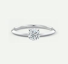 2/3 Ct Round F/VVS Lab Created Grown Diamond Engagement Ring Real 14K White Gold
