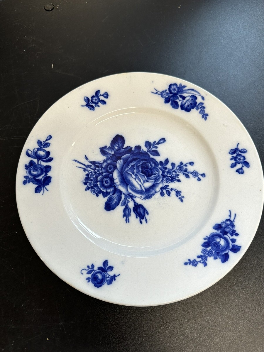 Villeroy & Boch Rare Antique 1900 Mettlach Blue Rose Plate | eBay
