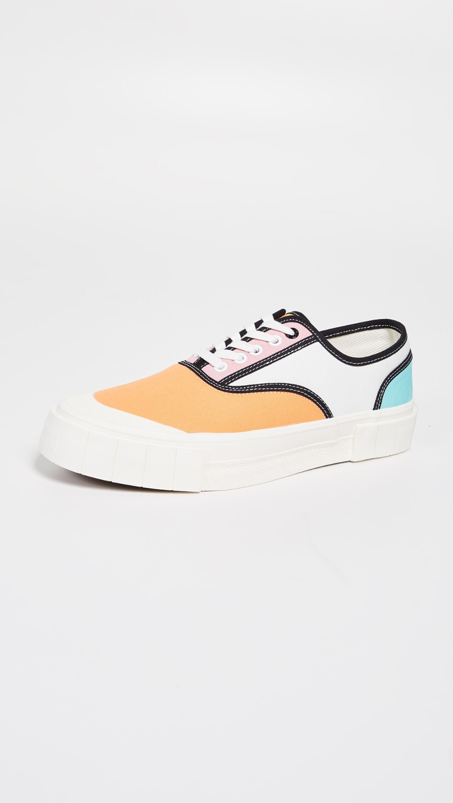 Good News Womens Ivory Canvas Colorblock Sneakers Shoes Size 8 | eBay