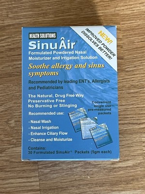 SinuAir Saline Packets for Sinus Rinse - Premixed Salt Solution Powder