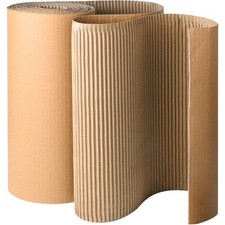 17 Inch x 236 Inch Corrugated Cardboard Roll B Flute Brown Packing Moving Craft