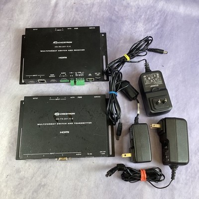 Crestron Lot HD-RX-201-C-E & HD-TX-301-C-E Transmitter/Receiver W 3 Adapters