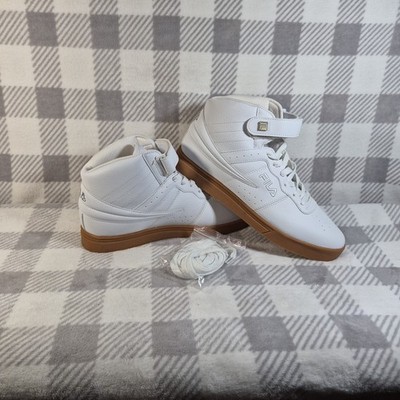 Fila Men's High Top Sneakers White On White, Lace-Up, Size 10.5