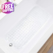 Bathtub Mats for Shower Tub, Extra Long Non-Slip 39 X 16 Inch Bath Mat with Drai