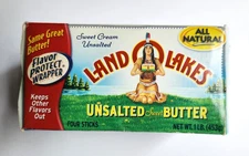 LAND O LAKES Butter Box Wax Carton Mia Indian Maiden Retired Empty MAY 15 10D