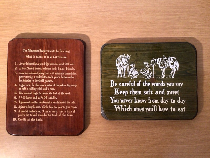 2 Cowboy Western Wall Decor/plaques - 1 portrait, 1 Landscape Mode