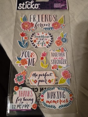 Stickers  Friends Forever Perfect Pair Flowers You Me Scrapbooking New