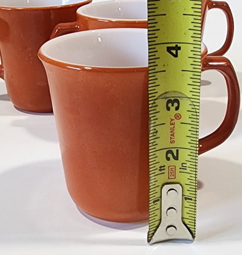 Vintage Pyrex Burnt Orange Cinnamon Rust Coffee Mugs Corning Set of 4 AA - Picture 13 of 14