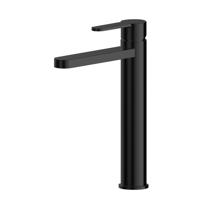 Nuie Arvan Tall High Rise Mono Basin Mixer Bathroom Tap Matt Black Modern Faucet