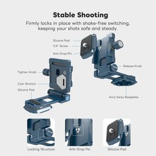 Camera Foldable L Bracket for DSLR, Vertical Camera Mount with Arca-Swiss-Style