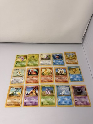 1999 Vintage Pokemon 15 Card Lot /102 Charmeleon Machop Arcanine Charmander (1A)