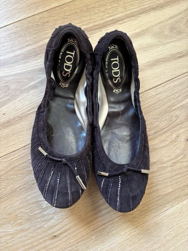 TOD’S Ballerine scrunch in camoscio marrone Tod's 38