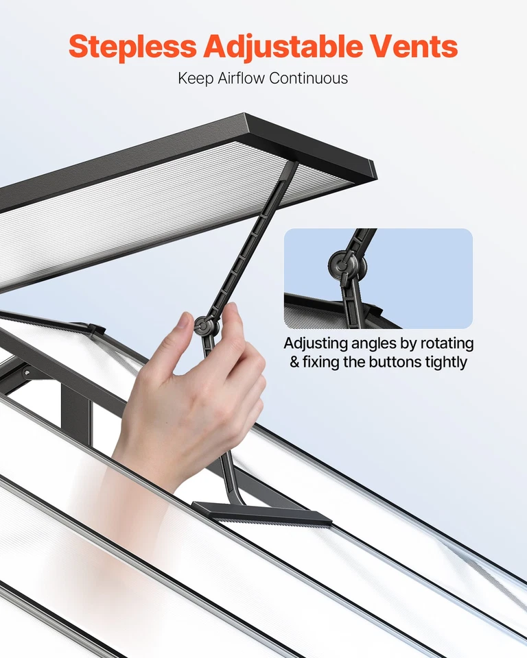 Polycarbonate Greenhouse Walk-in 8 x 14 Ft Heavy Duty Green House Outdoor Garden - Image 4 of 4