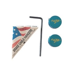 Onza Chill Pills vintage anodized blue turquoise cable hangers MTB, 10 grams!