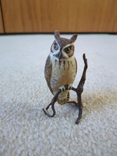 Vintage Boehm Owl Porcelain on Bronze branch collector/unique/fun/figurine