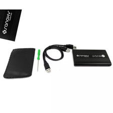 USB 2.0 External 2.5 In. HDD Enclosure Case for Pc/Mac, Sata Black