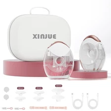 YM-806 Hands Free Breast Pump with Storage Handbag, Slim Wearable Breastfeedi...