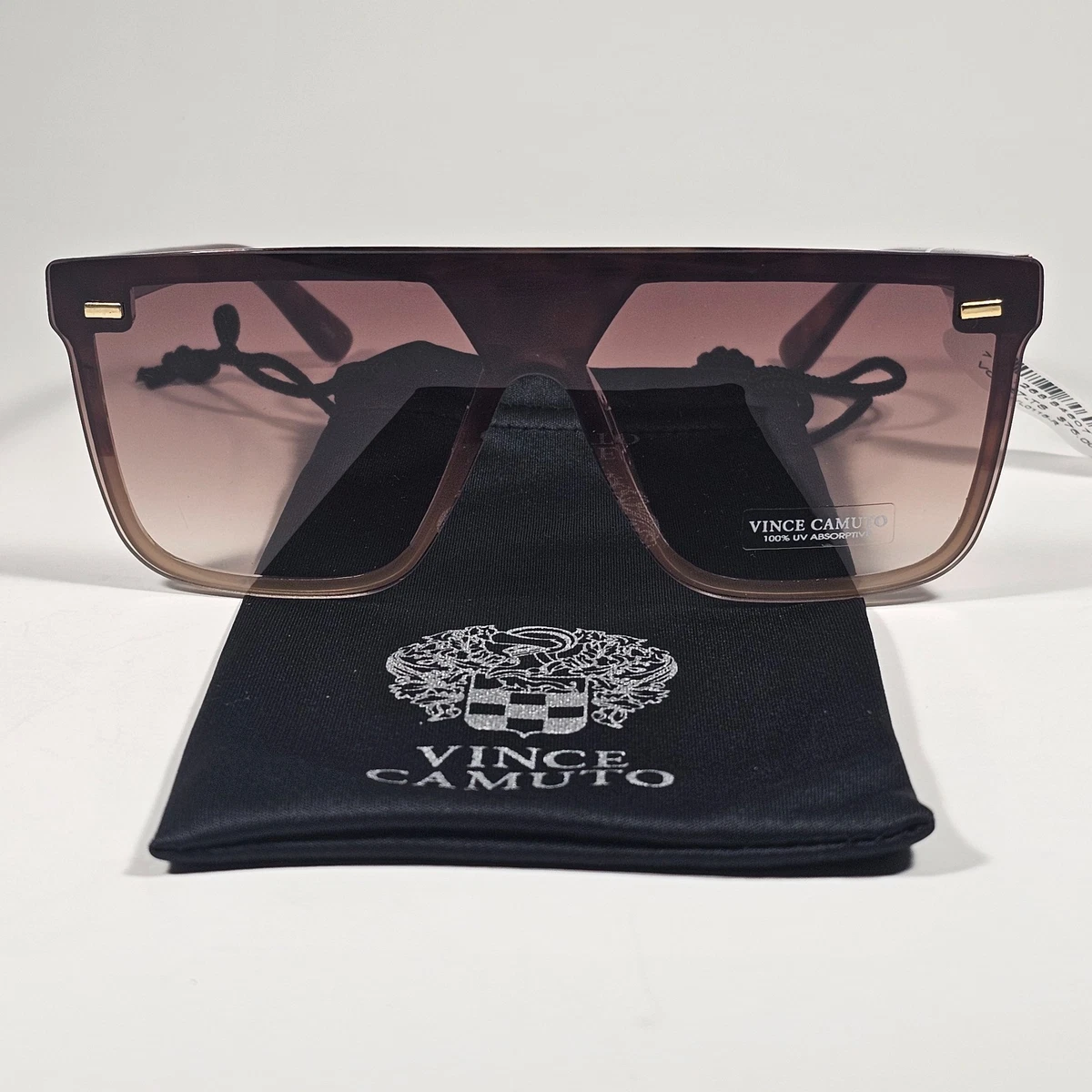 Brand New Vince Camuto Oversized Square Rimless Brown Tortoise Sunglasses Vince Camuto Oversize Sunglasses Brown Tortoise Frame Brown  main image 3