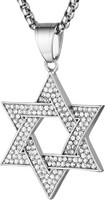 Halskette Davidstern Edelstahl Hexagramm AnhäNger Schmuck Herren Geschenk