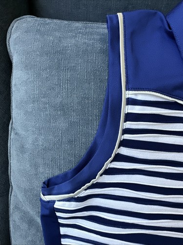 Top da donna EP New York Golf Active Wear taglia S a righe bianco navy senza maniche - Foto 4 di 10