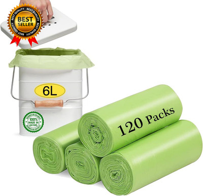 Small Trash Bags 1.2 Gallon Compostable Garbage Bags 5 L Mini Trash Can Bin