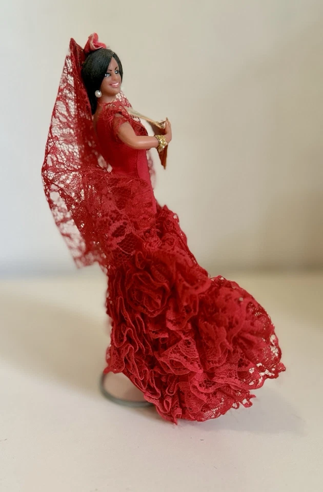 Vintage Marin Fandango Spanish Flamenco Dancer Doll 8.5” Made in Spain REF. 635 - Image 2 of 4