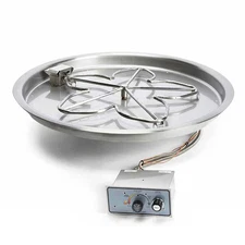 HPC Fire Push Button Flame Sensing Gas Fire Pit Kit for Small Tanks, 25in., LP