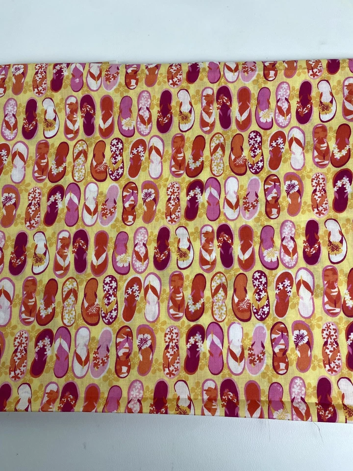 Sandal Print Hawaii Cotton Fabric 1 1/2 Yards x 44" Wide by Springs Creative - Image 3 of 4