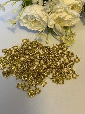 Federbolzen Ring Verschluss Vintage goldfarben 7 mm BASTELN REPARATUR 50er Pack Schnäppchen