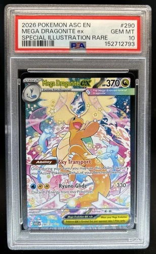 2026 Pokemon Mega Dragonite ex Special Illustration Rare #290/217 PSA 10