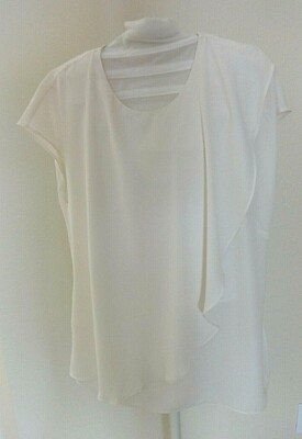 Lauren frill tops × 1 beige / F Ralph Lauren Ruffle Overlay Top Women's Size XL Beige Short