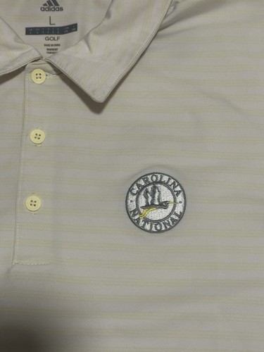 Adidas Golf Men’s Short Sleeve Yellow Polo Shirt Size L Carolina National - Picture 4 of 4