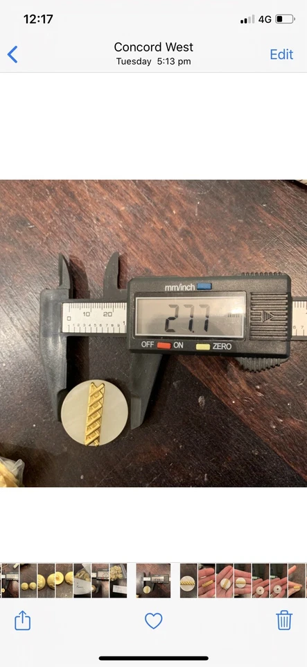 5 X Round Gold & White Plait Shell /Shank Buttons Iridescent 28mm - Image 2 of 4