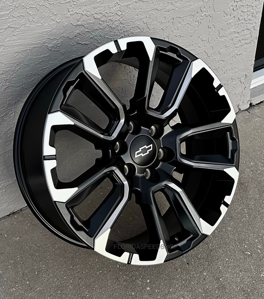 Z71 Racing Rims CHEVY SILVERADO Z71 STYLE WHEELS MACHINED FACE/BLACK 22X9 FITS: 1999 ...