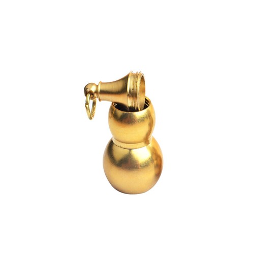 Brass gourd waterproof pill box bottle case Pendant keychain necklace - Picture 10 of 12
