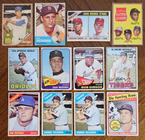 1960s TOPPS STAR/HOF CARDS YAZ,GIBSON,CLEMENTE,JENKINS RC LOWER GRADE READ *YCC* - Picture 1 of 24