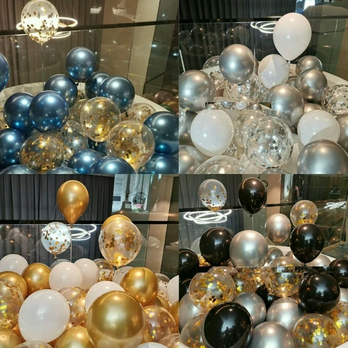 10-50 CHROME BALLOONS METALLIC LATEX PEARL 10" Helium/Air Wedding Birthday Party