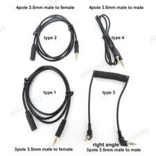 3.5mm female Male to male Female AUX Audio jack angle Cable 3 4 Pole 3.5 Stereo