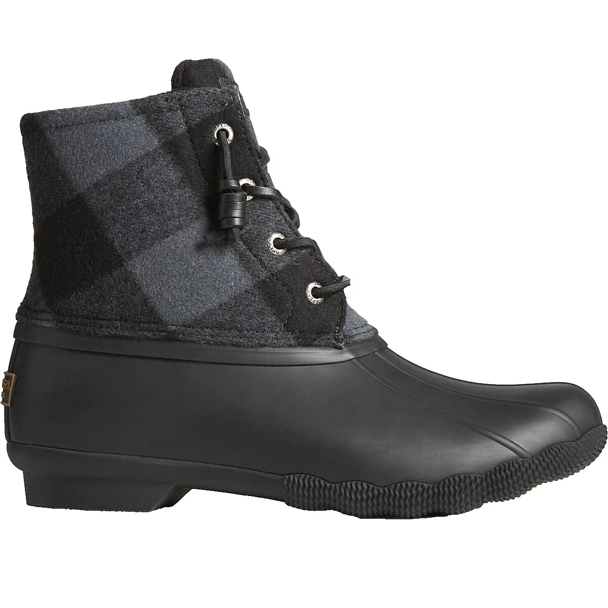 Checked Black Boots for Women
