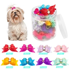 50/100pcs Bling Puppy Small Dog Hair Bows Cute Grooming Accessory for Yorkie Cat